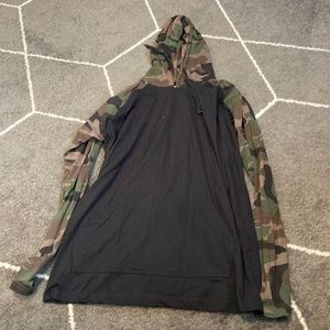 Camo color block hoodie